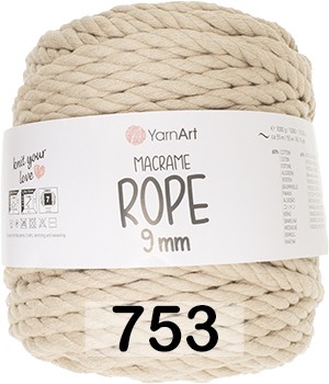 Пряжа YarnArt Macrame Rope 9 мм
