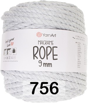 Пряжа YarnArt Macrame Rope 9 мм 756 серый