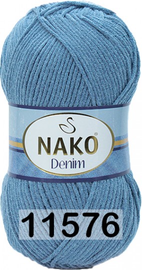 Пряжа Nako Denim 11576 т.голубой