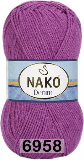 Пряжа Nako Denim 6958 фиолетовый