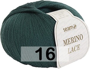 Пряжа Сеам Merino Lace 16 т.зеленый