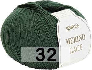 Пряжа Сеам Merino Lace 32 т.зеленый