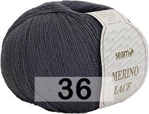 Пряжа Сеам Merino Lace 36 т.серый