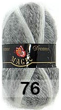 Пряжа NAKO DREAMS 76(70016) бело-серый