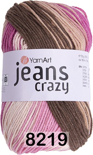 Пряжа YarnArt Jeans Crazy 8219 бел.сирен. кор.