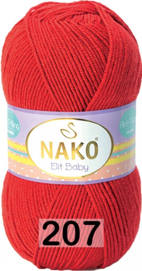 Пряжа Nako Elit Baby 00207 ОГНЕННО-КРАСНЫЙ