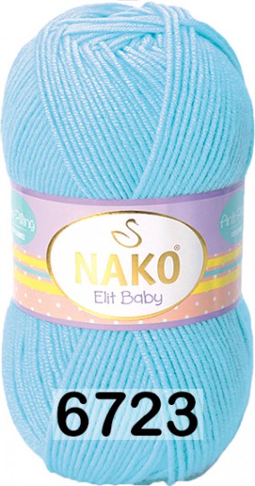 Пряжа Nako Elit Baby 06723 голубое небo