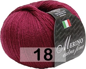 Пряжа Сеам Merino Extra Fine 18 БОРДОВЫЙ