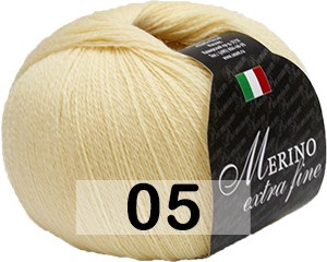 Пряжа Сеам Merino Extra Fine 05 КРЕМОВЫЙ