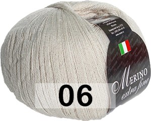 Пряжа Сеам Merino Extra Fine 06 СУРОВЫЙ