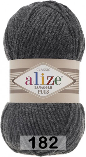 Пряжа Alize Lanagold Plus 182 т.серый