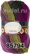 Пряжа NAKO Fantasy 85794 сер.салат.фиолет.