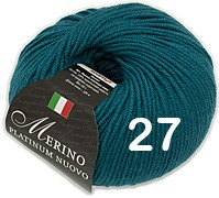 Пряжа Сеам Merino Platinum Nuovo 27 зелено-синий