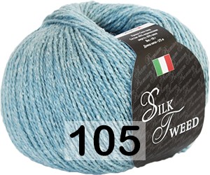 Пряжа Сеам Silk Tweed 105 голубая бирюза