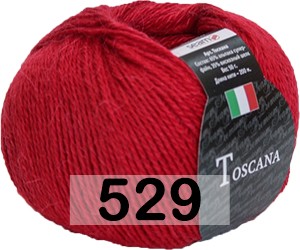 Пряжа Сеам Toscana 529 КЛАССИЧЕСКИЙ КРАСНЫЙ