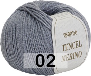 Пряжа Сеам Tencel Merino 02 серый