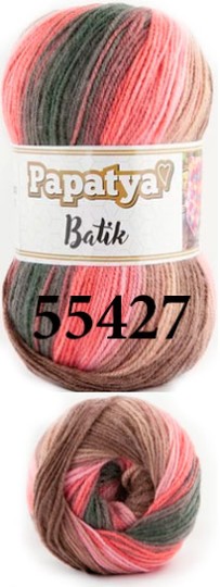Пряжа Kamgarn Batik Papatya 554-27 роз-клорал-беж-серый