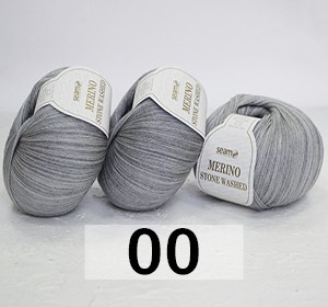 Пряжа Сеам Merino Stone Washed 00 серый-т.серый меланж