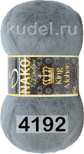 Пряжа Nako King Moher 04192 т.серый