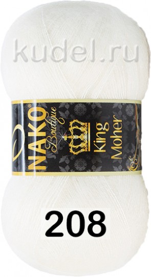 Пряжа Nako King Moher 00208 БЕЛЫЙ