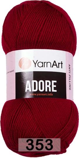 Пряжа YarnArt Adore 353 бордовый