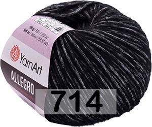 Пряжа YarnArt allegro 714 ЧЕРНЫЙ МЕЛАНЖ