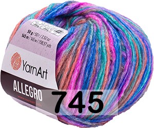 Пряжа YarnArt allegro 745 РОЗ.ГОЛУБ.СИРЕН.