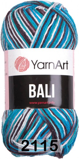 Пряжа YarnArt Bali 2115 голуб.графит. бирюз.