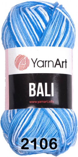 Пряжа YarnArt Bali 2106 бело-голубой