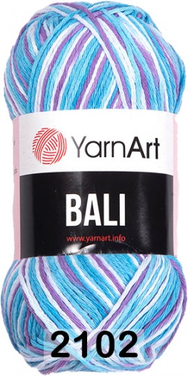 Пряжа YarnArt Bali 2102 сирен.голуб.белый