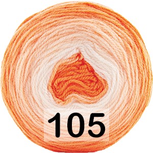 Пряжа Kamgarn Cake Cicibebe 105 бело-оранжевый