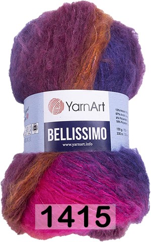 Пряжа YarnArt bellissimo 1415 фиолет.фуксия.оранж.