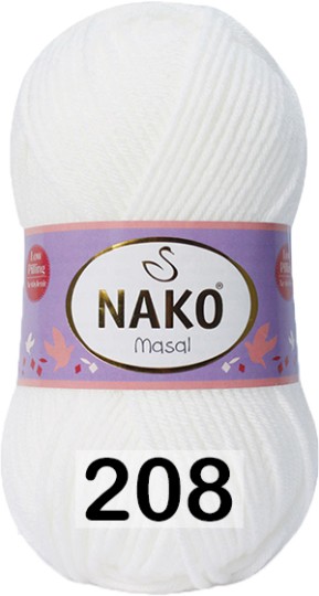 Пряжа Nako Masal 00208 белый