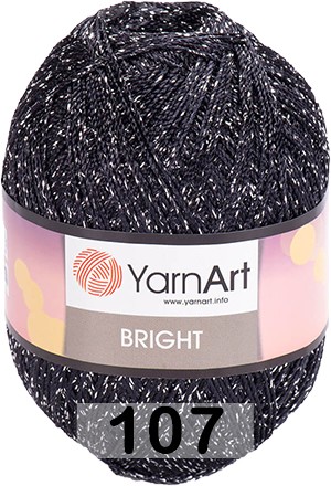 Пряжа YarnArt Bright 107 черн.+серебро