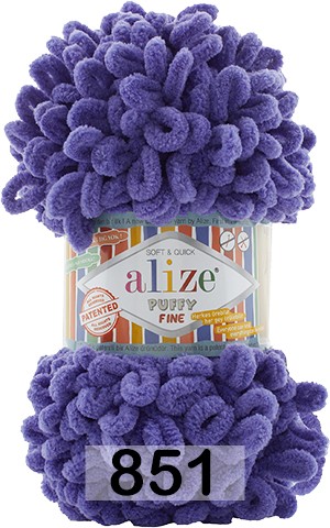 Пряжа Alize Puffy Fine 851 ФИОЛЕТОВЫЙ