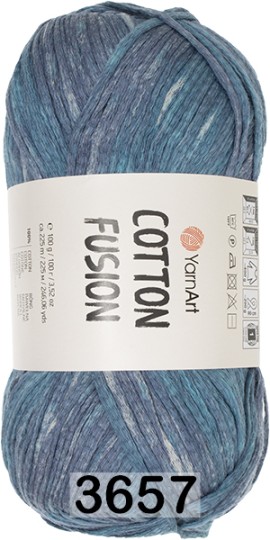 Пряжа YarnArt Cotton Fusion 3657 джинсовый меланж