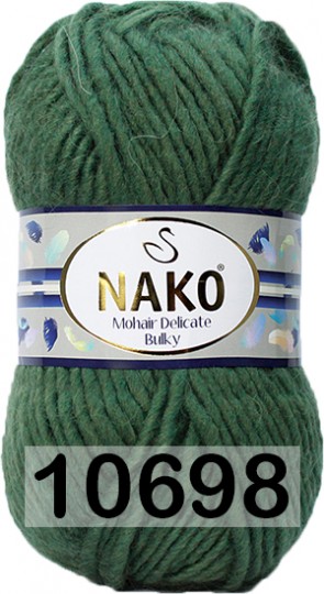 Пряжа Nako Mohair Delicate Bulky 10698 зеленый