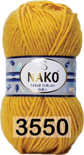 Пряжа Nako Mohair Delicate Bulky 03550 желтый