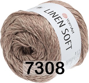 Пряжа YarnArt Linen Soft 7308 бледный серо-коричневый