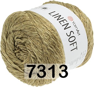 Пряжа YarnArt Linen Soft 7313 оливково-желтый