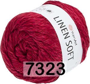 Пряжа YarnArt Linen Soft 7323 карминно-красный