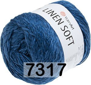 Пряжа YarnArt Linen Soft 7317 синий