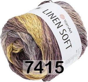 Пряжа YarnArt Linen Soft 7415 золот.коричн.бежев.