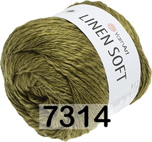 Пряжа YarnArt Linen Soft 7314 оливковый