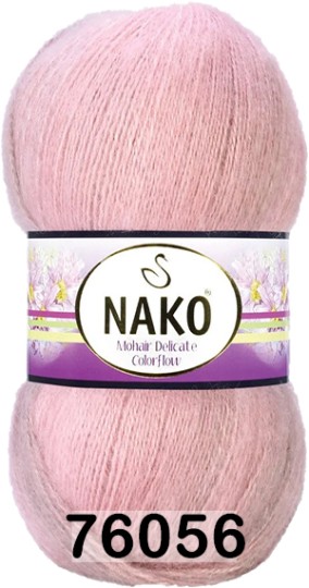 Пряжа Nako Mohair Delicate Colorflow 76056 розовый