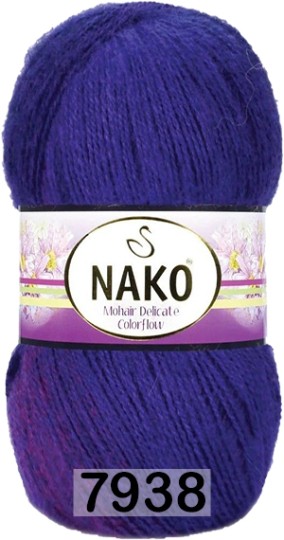 Пряжа Nako Mohair Delicate Colorflow 28081 бел.розовый