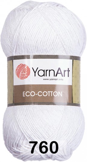Пряжа YarnArt Eco Cotton 760 белый
