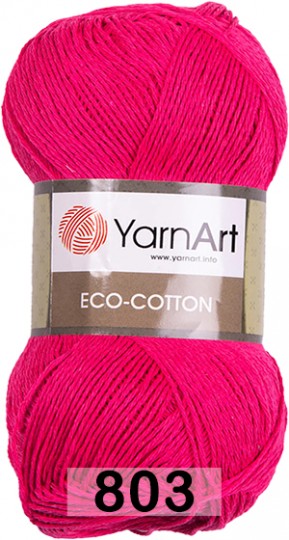 Пряжа YarnArt Eco Cotton 803 яр.т.розовый