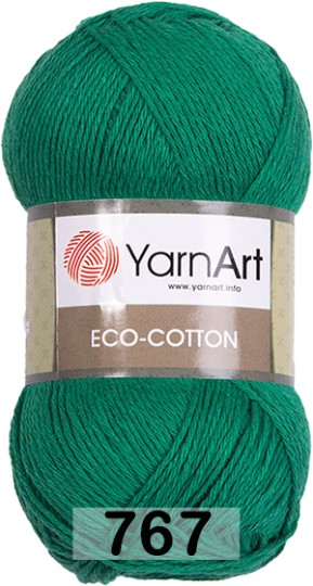 Пряжа YarnArt Eco Cotton 767 зеленый