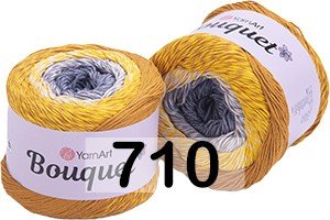 Пряжа YarnArt Bouquet 710 горчич-желт-серый